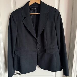Kasper Blazer Size 12 Dark Gray Tailored Work Jacket Career Classic NWOT